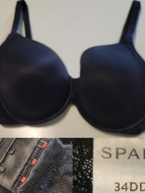 SPANX 34DDD 34FBLACK Convertible UNDIETECTABLE LACE BRA 34 DDD F LIKE NEW